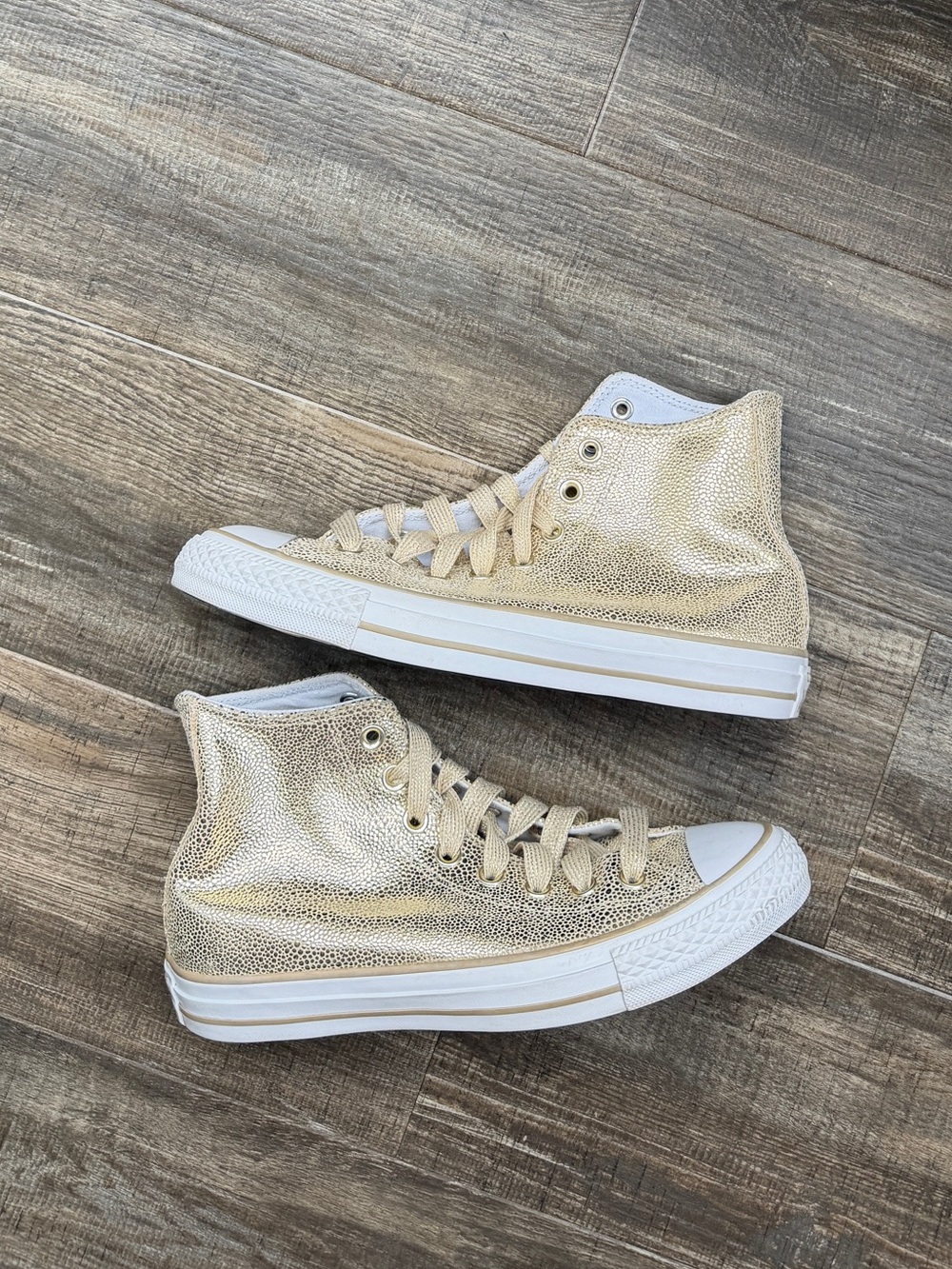 Converse All Star Hi sneakers in gold glitter #converse #glitter sz 8.5 women’s - Picture 2 of 6